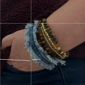 Bracelet. Frayed denim bracelet. Handmade.